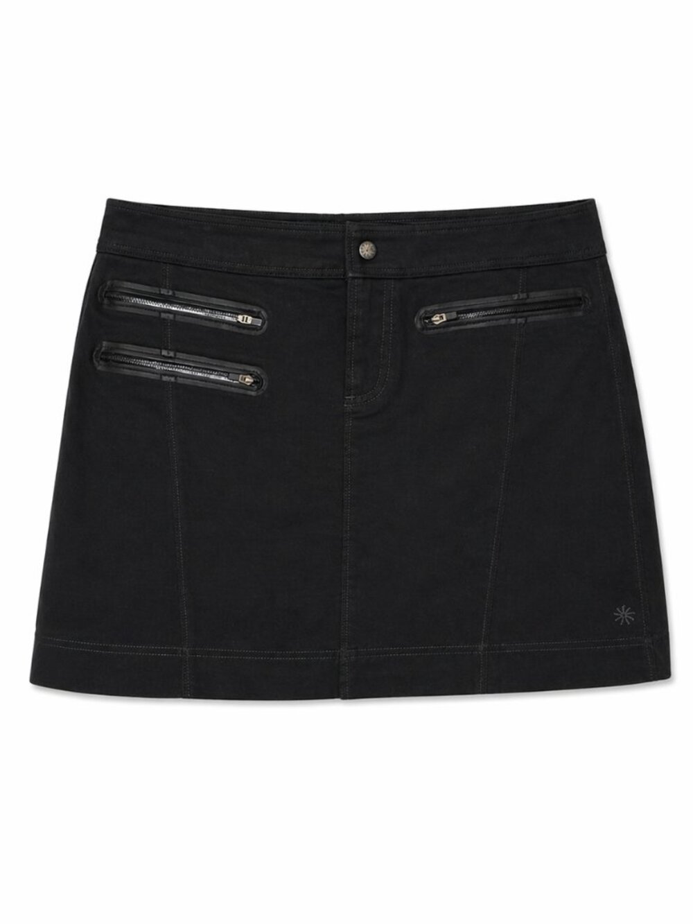 Athleta Black Mini Skirt with Zip Details, Size 6